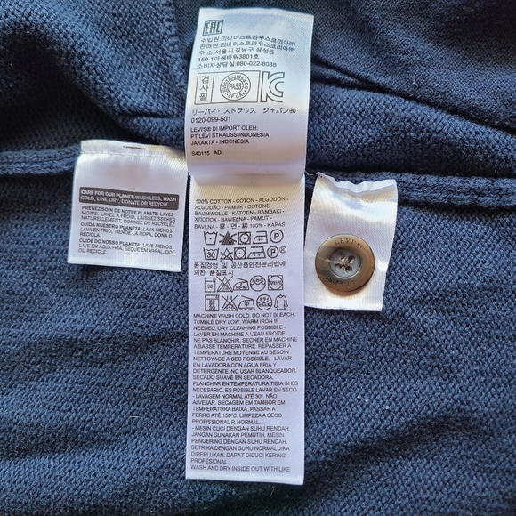 Levi's Men's Cardigan - Small - Navy Blue - Button Down Sweater - Picture 11 of 13